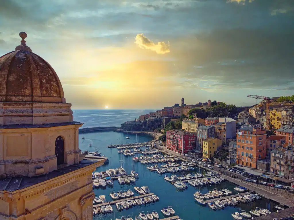 Photo du vieux port de Bastia depuis le clocher de Saint Jean